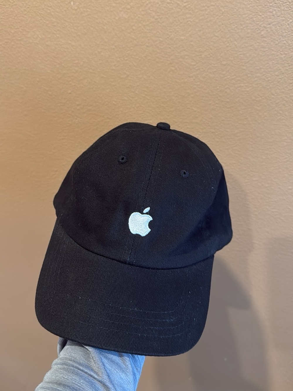 Apple Black Baseball Cap with White Logo